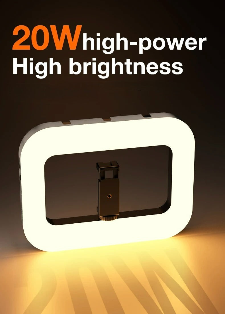 MTech Handheld LED Ring Light Video Rig with Adjustable Tripod for Phones & Cameras