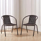 MFurn Bistro 3 Piece Outdoor Wicker Set With Glass Top Table - Various Colours