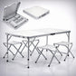 MHome Folding Camping Table With 4 Chairs Set 120x60cm