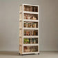 MHome Foldable Plastic Storage Cabinet with Magnetic Doors & Wheels