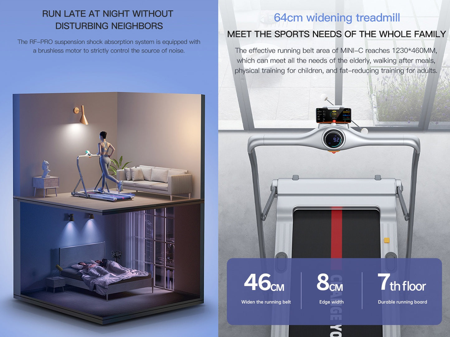 YPOO Mini Change Motorized Folding Treadmill – Home & Office Fitness