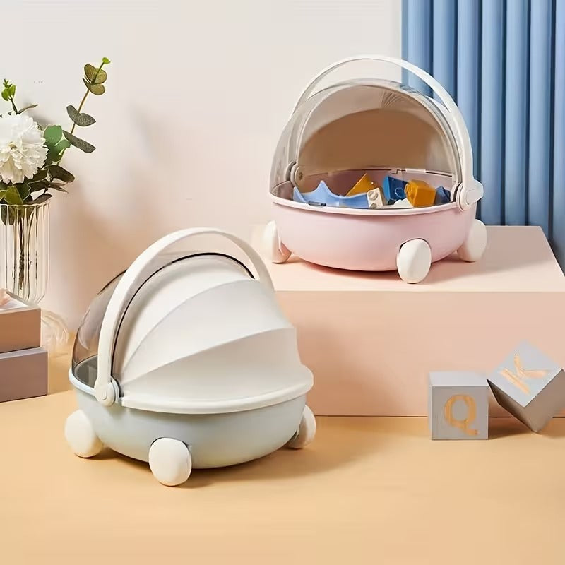 MHome Dustproof Storage Box – Pink Multifunctional Organizer for Makeup, Jewelry & Desk Items