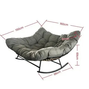 MFurn Roch Inspired Double Egg Rocking Chair With Oversized Padded Cushion