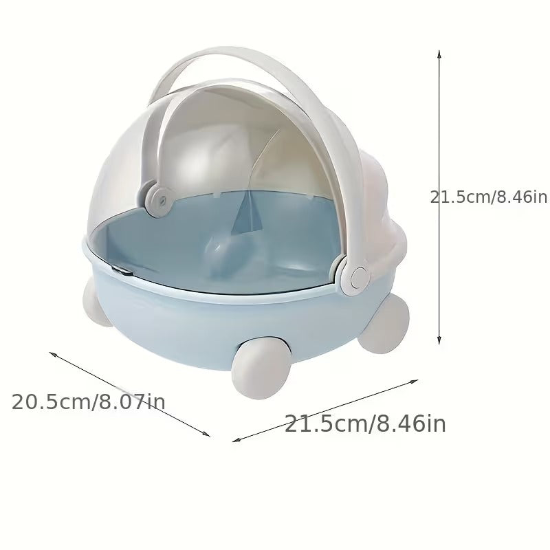 MHome Dustproof Storage Box – Pink Multifunctional Organizer for Makeup, Jewelry & Desk Items