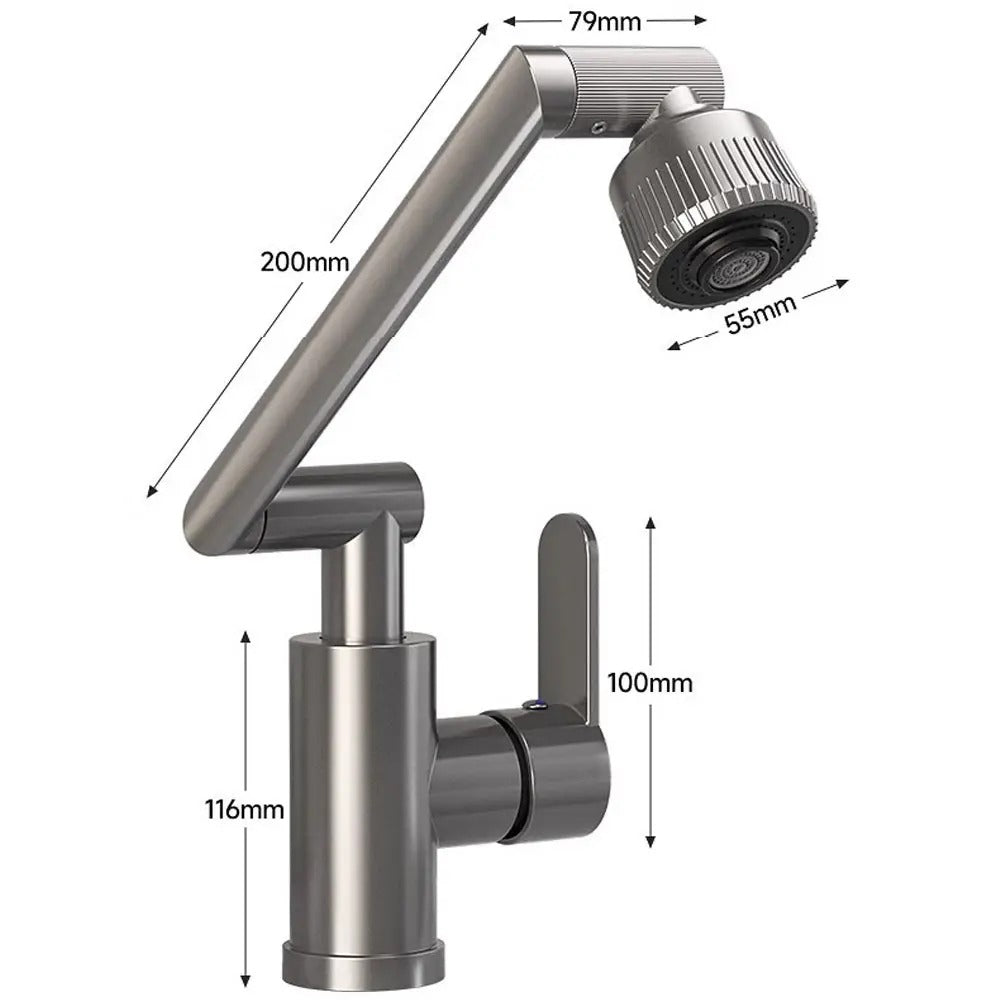 MHome 360° Swivel Kitchen & Bathroom Faucet with Aerator – Graphite