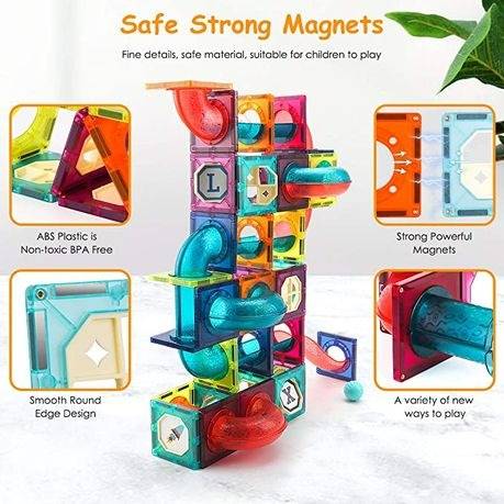 MKids 73-Piece Magnetic Pipeline Building Blocks Set