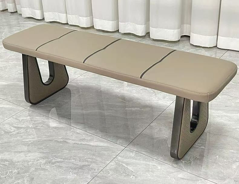 MFurn Leather-Upholstered Square Soft Seat Bench
