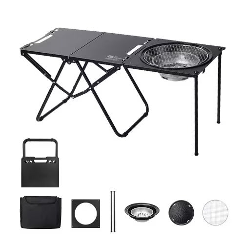 MHome Camping IGT  Table Mini Folding BBQ Grill – 93.5cm Portable Outdoor Cooking Table