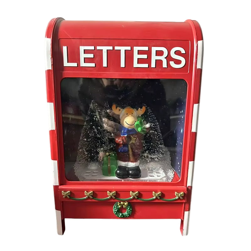 LED Musical Santa Letter Box Christmas Decoration 37cm