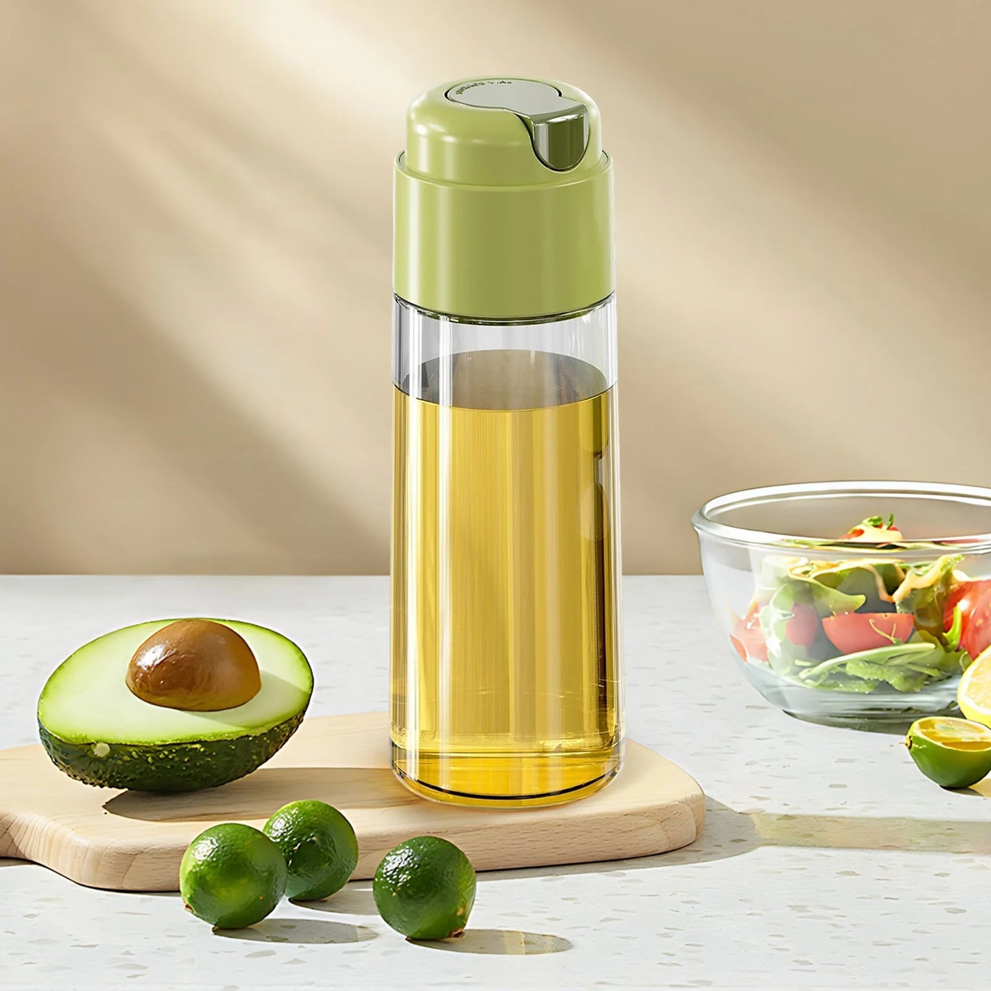 MHome Automatic Opening & Closing Oil Bottle – Leakproof Glass Kitchen Dispenser, Large Capacity