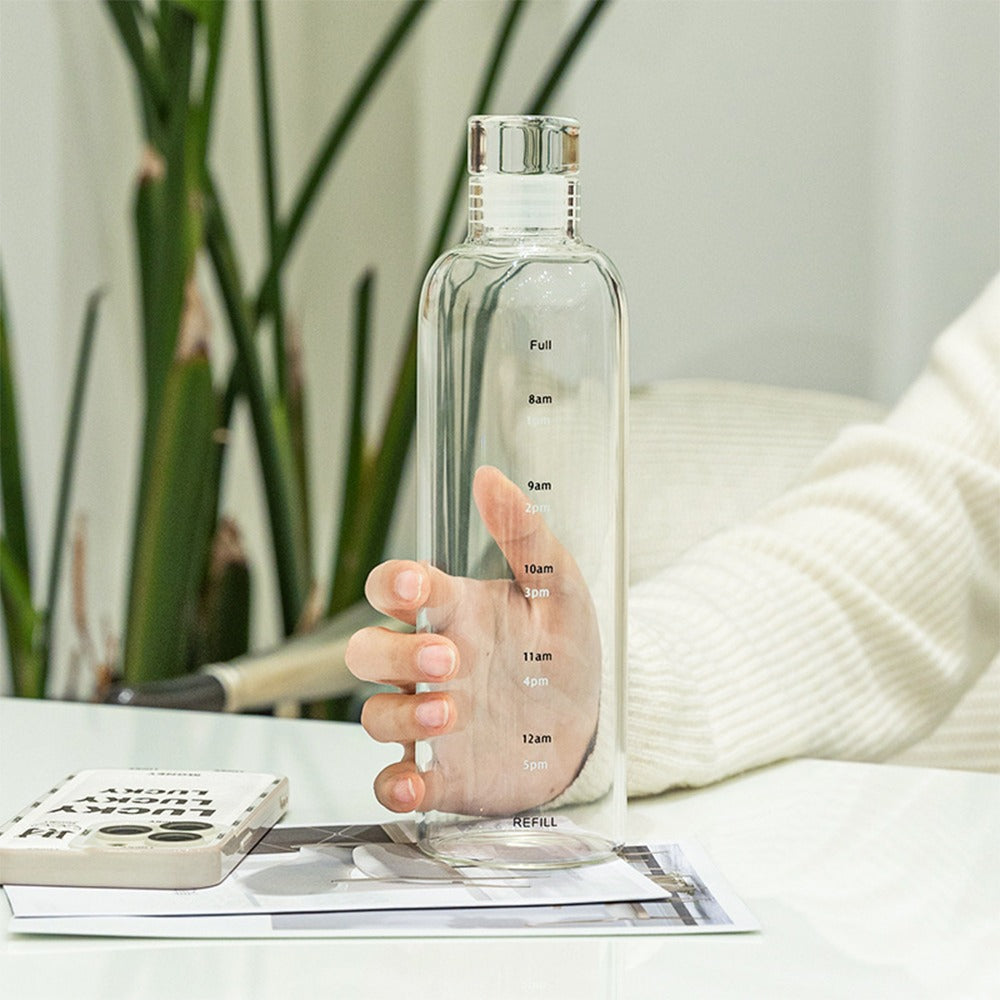 MHome 1L Glass Drinking Bottle BPA Free Portable Borosilicate Water Bottle