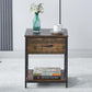 MFurn Fabric Storage Drawer Cabinet – Bedside Table, Side Table, Nightstand, or End Table