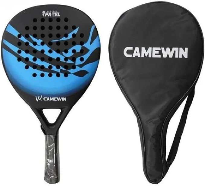 Carbon Fibre Padel Racket / Bat - Marble Design & Padded Carry Bag