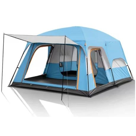 Family Outdoor Cabin Tent With Mesh Doors and  Windows