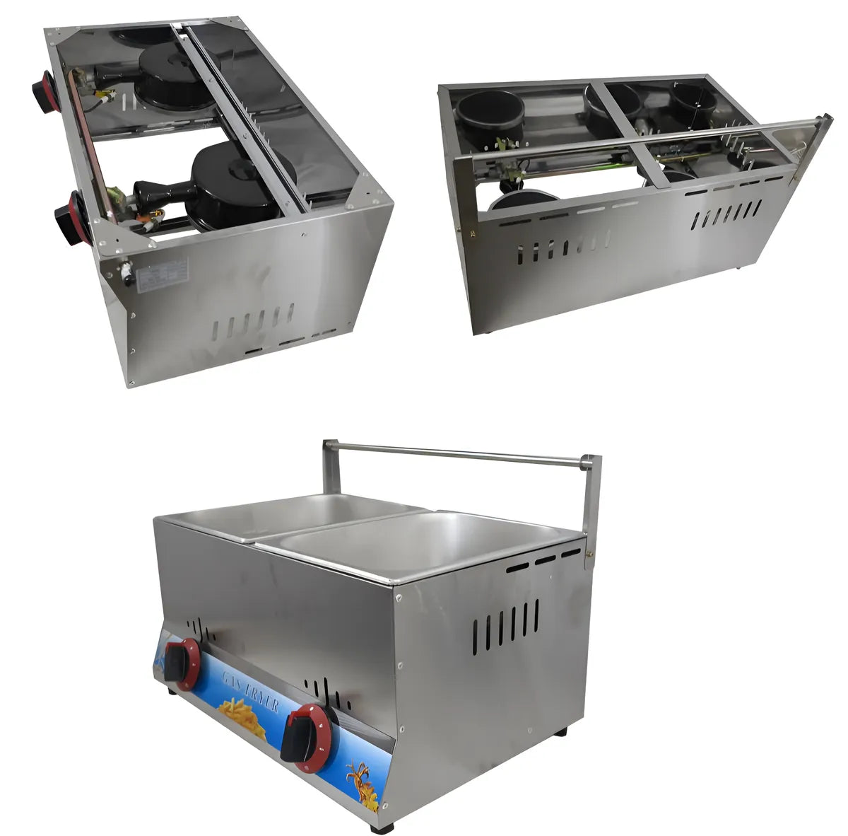 12L Dual Tank Gas Fryer – Commercial 2-in-1 Twin Basket LPG Deep Fryer
