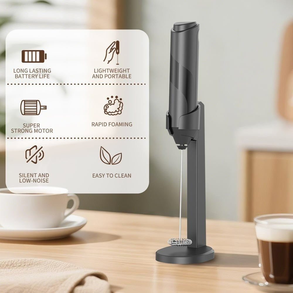 MHome Rechargeable Electric Milk Frother – USB Handheld Foam Maker Wand, Quiet Mixer