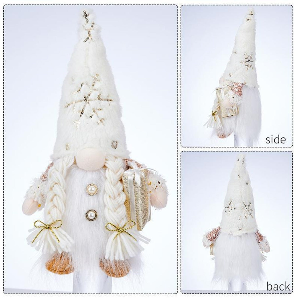 Christmas Gnome with LED Lights, 30 cm Plush Swedish Tomte Elf Doll, Battery-Operated Holiday Decoration