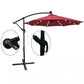 MFurn 3M Solar LED Outdoor Patio Umbrella – Waterproof Sun Shade, Various Colours