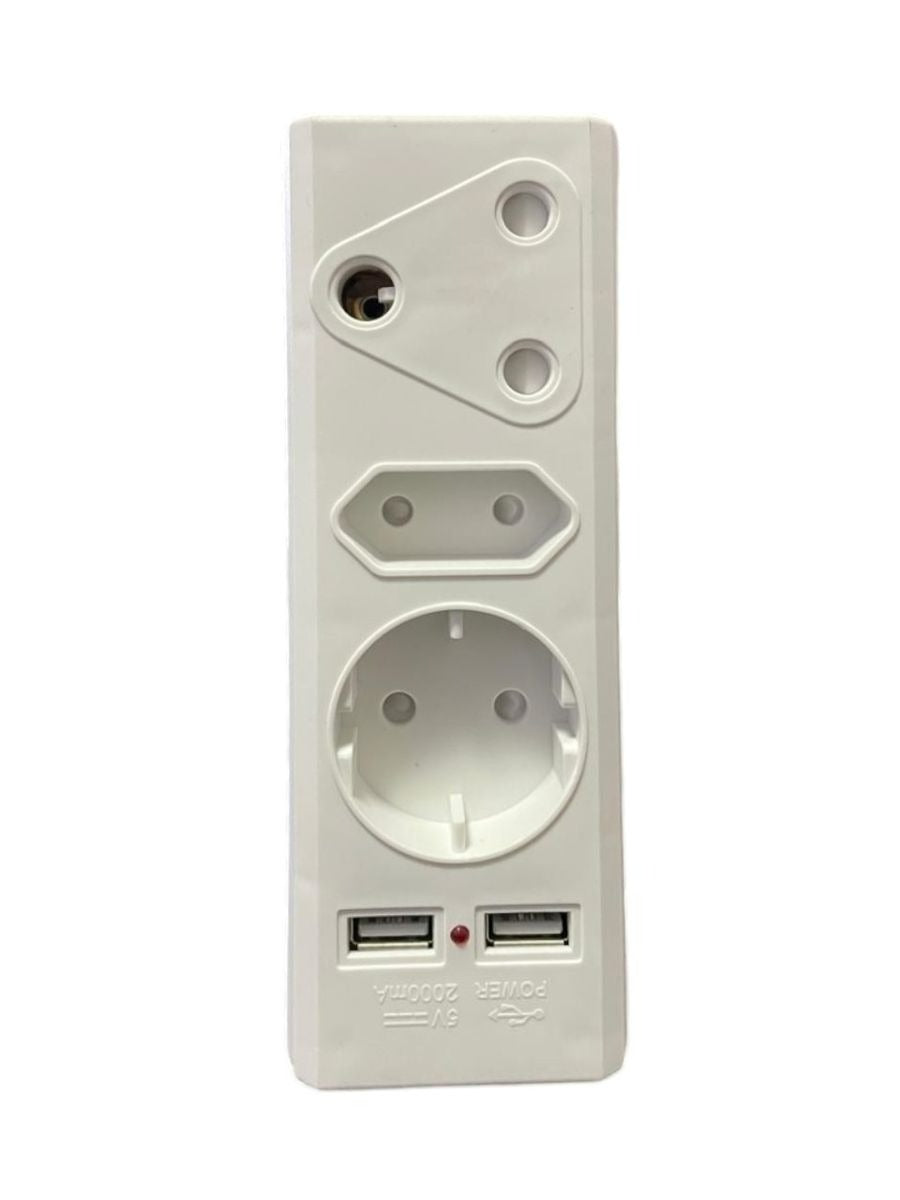 REDISSON 3-Way Multiplug with USB Ports | 220V 16A Power Extension with 2× USB 5V