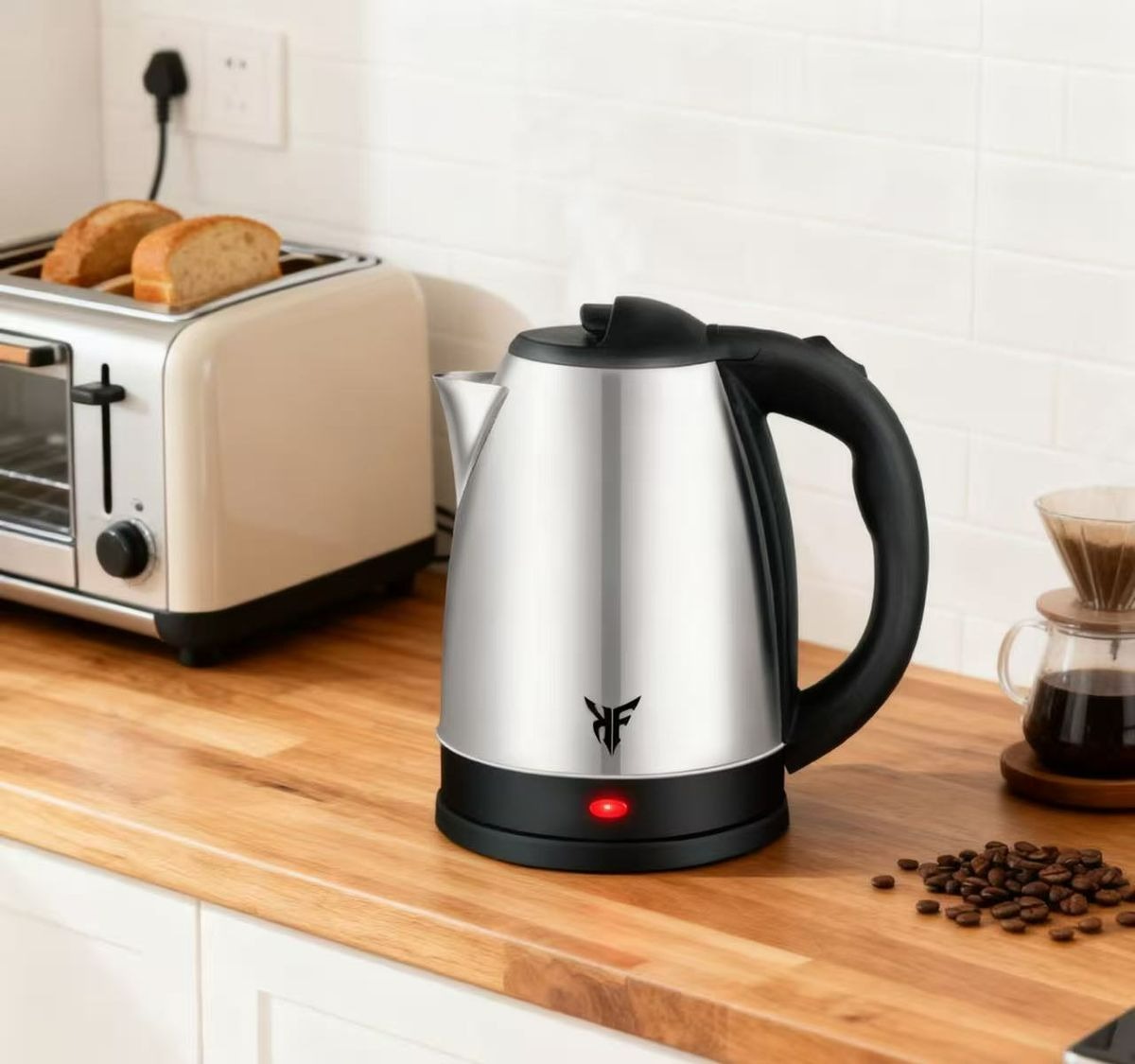 KF Stainless Steel Electric Kettle 1.8L – Modern High Quality, 1500W