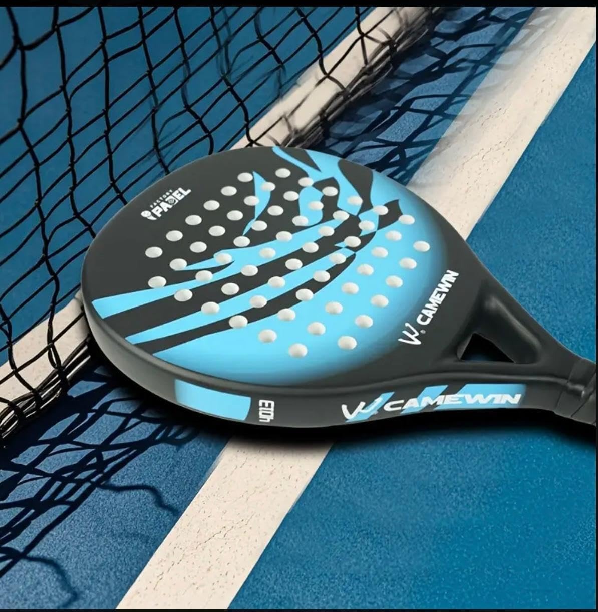 Carbon Fibre Padel Racket / Bat - Marble Design & Padded Carry Bag