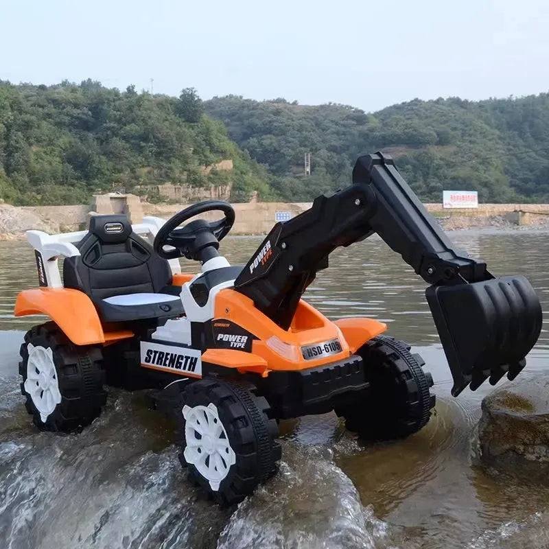 Kids Electric Forklift Ride-On with Bucket, Music & Lights | 6V Battery | Realistic Construction Design