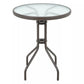 MFurn Bistro 3 Piece Outdoor Wicker Set With Glass Top Table - Various Colours