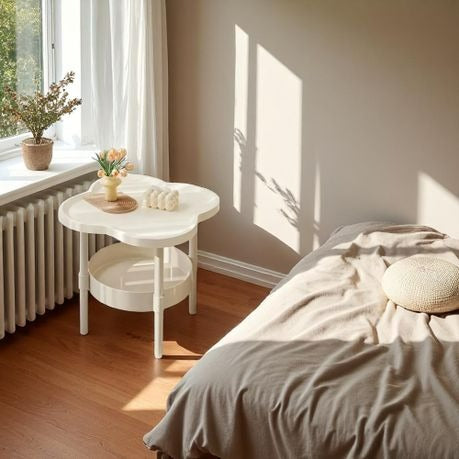 MFurn Luxury 2-Tier 4-Leaf Clover Side Table – Modern Coffee &amp; Bedside Table