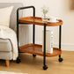 MFurn Wooden 2-Tier Storage Cart with Wheels for Home & Office
