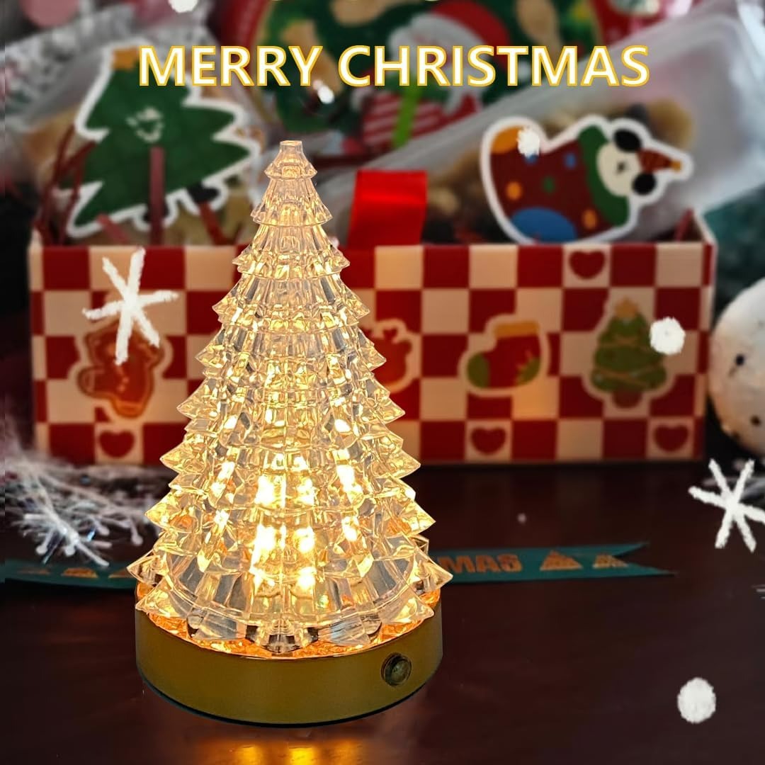 MHome Christmas Tabletop Tree Night Light with 16-Color RGB Touch Lamp