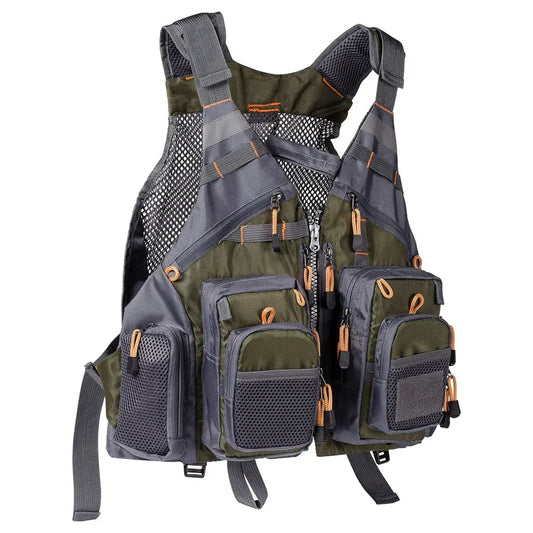 Adjustable Multi-Functional Fishing Life Vest – Safety & Storage on the Water