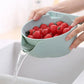 MHome Double-Layer Draining Fruit Bowl with Phone Holder & Snack Tray