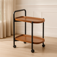 MFurn Wooden 2-Tier Storage Cart with Wheels for Home & Office