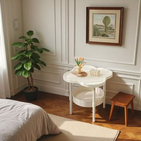 MFurn Luxury 2-Tier 4-Leaf Clover Side Table – Modern Coffee &amp; Bedside Table