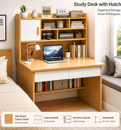 MFurn Multi-Storage Office Desk With Hutch
