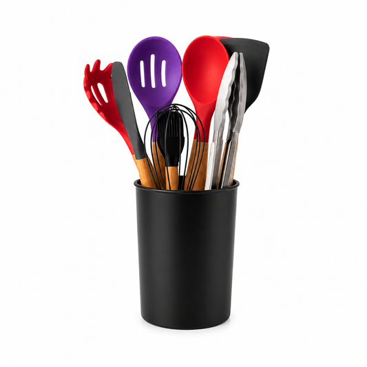 MFurn 12-Piece Premium Silicone Kitchen Utensil Set With Holder