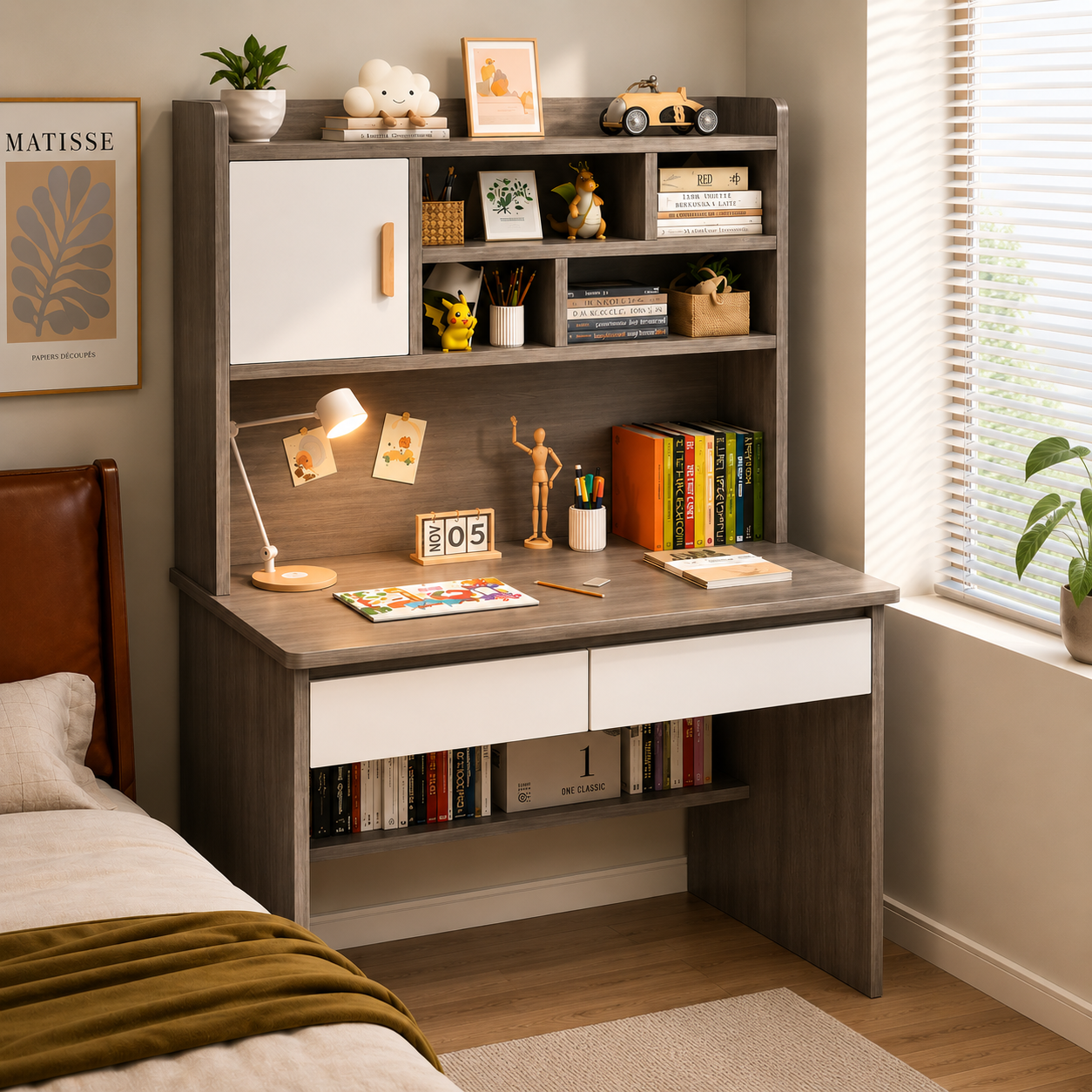 MFurn Multi-Storage Office Desk With Hutch