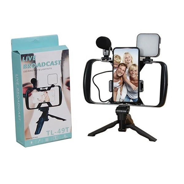 Live Broadcast LED Tripod Microphone Lighting Kit
