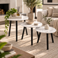 MFurn 3-Piece Round Nesting Side Table Set – Modern Round Coffee & Sofa Tables with Metal Legs