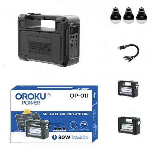 Oroku Power Solar Powered Lighting System With Separate 6V 4W Solar Panel 80W