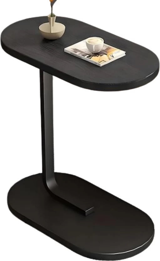 MFurn C-Shaped Side Table – Modern Narrow Coffee Table with Metal Frame for Small Spaces