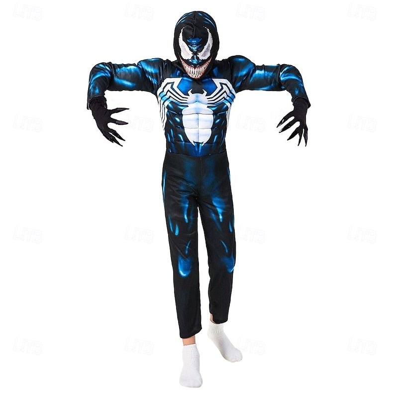 Deluxe Agent Venom Muscle Costume For Kids – Marvel Superhero Outfit