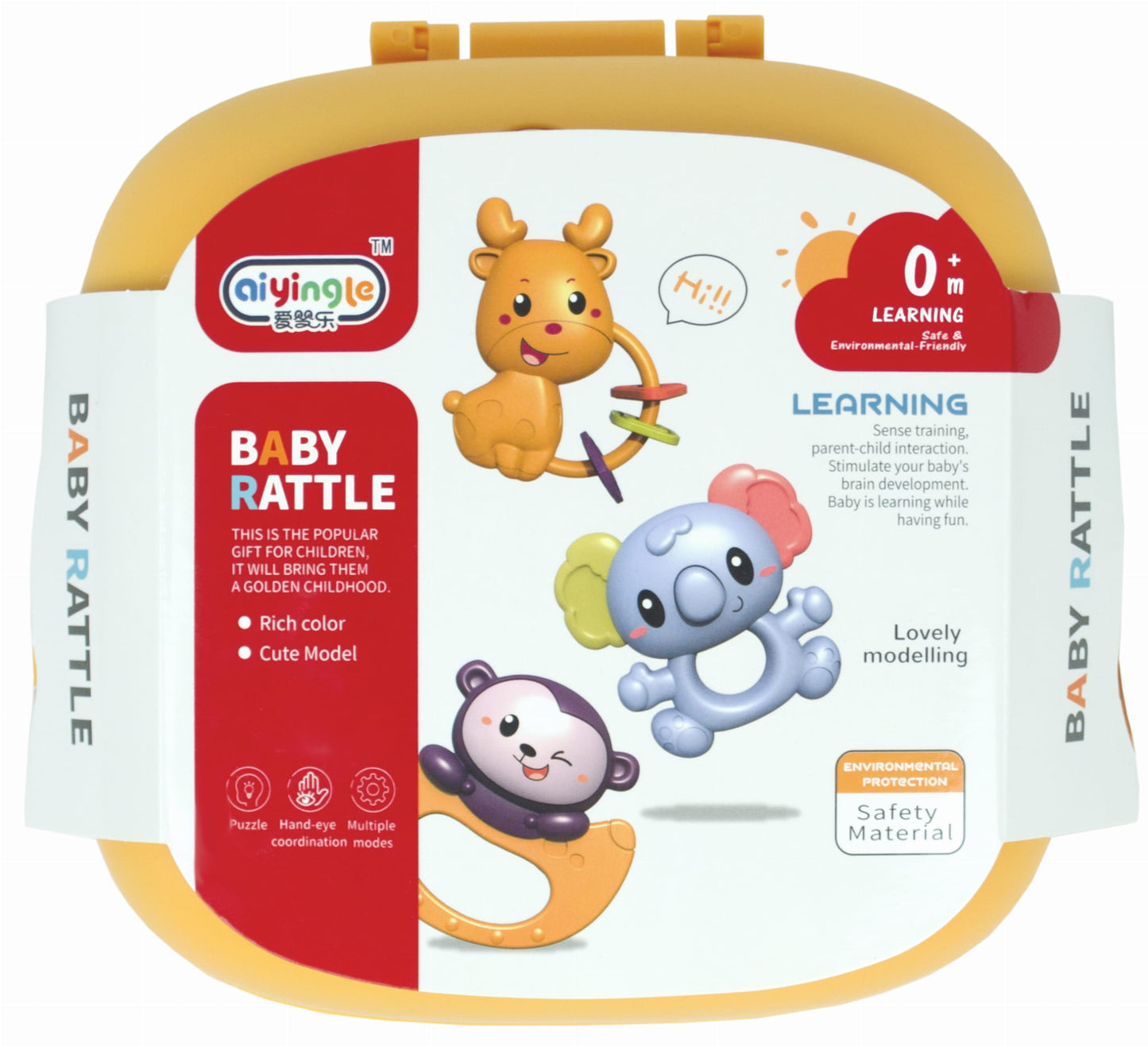 12-Piece Baby Rattles & Teethers Set with Storage Case – Sensory Toys for Newborns (0+ Months)