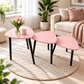 MFurn 3-Piece Nesting Side Table Set – Modern Triangular Coffee & Sofa Tables with Metal Legs