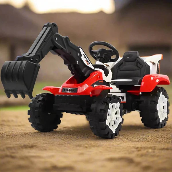 Kids Electric Forklift Ride-On with Bucket, Music & Lights | 6V Battery | Realistic Construction Design