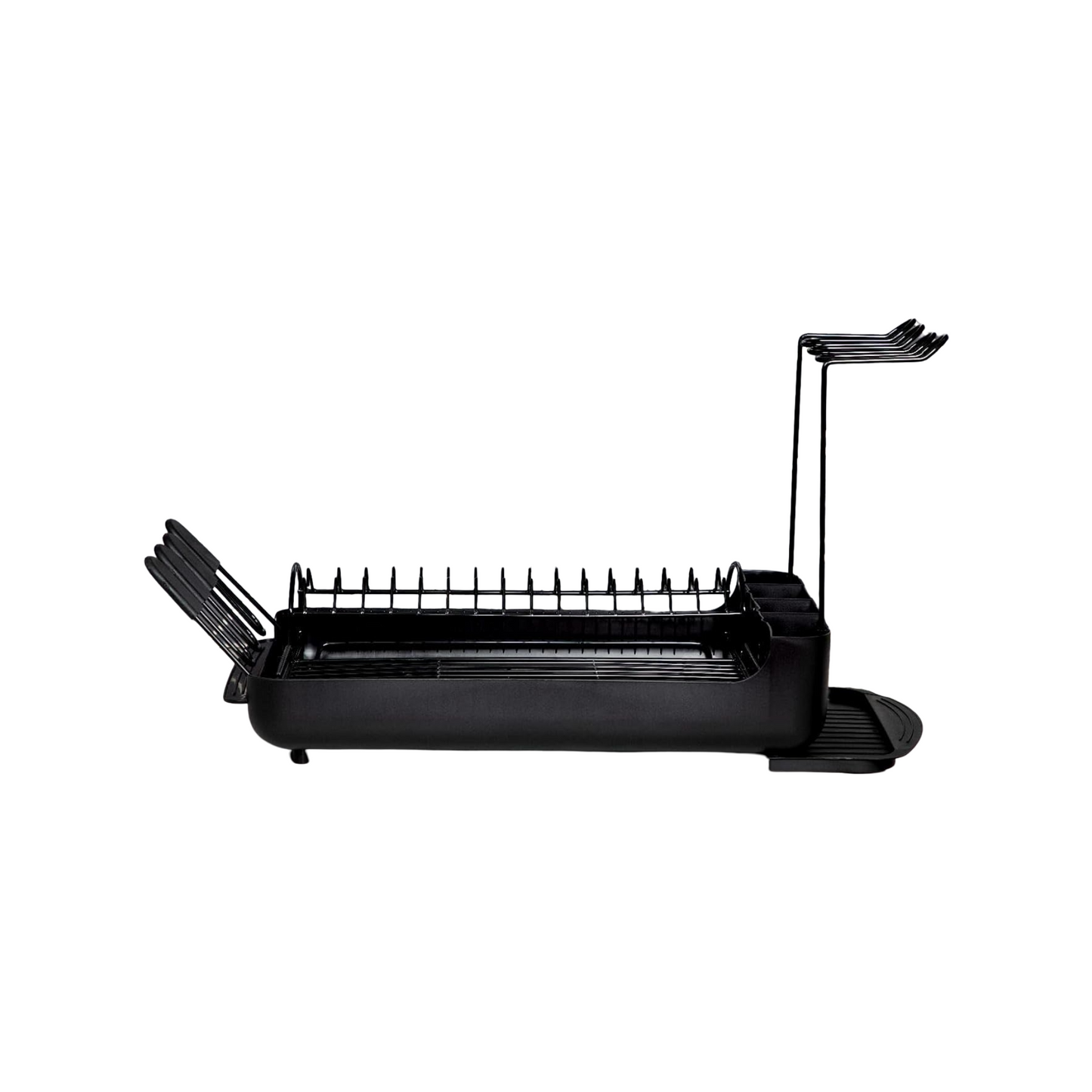 2-Tier Dish Rack with Pull-Out Drain Tray – Large Capacity Countertop Organizer