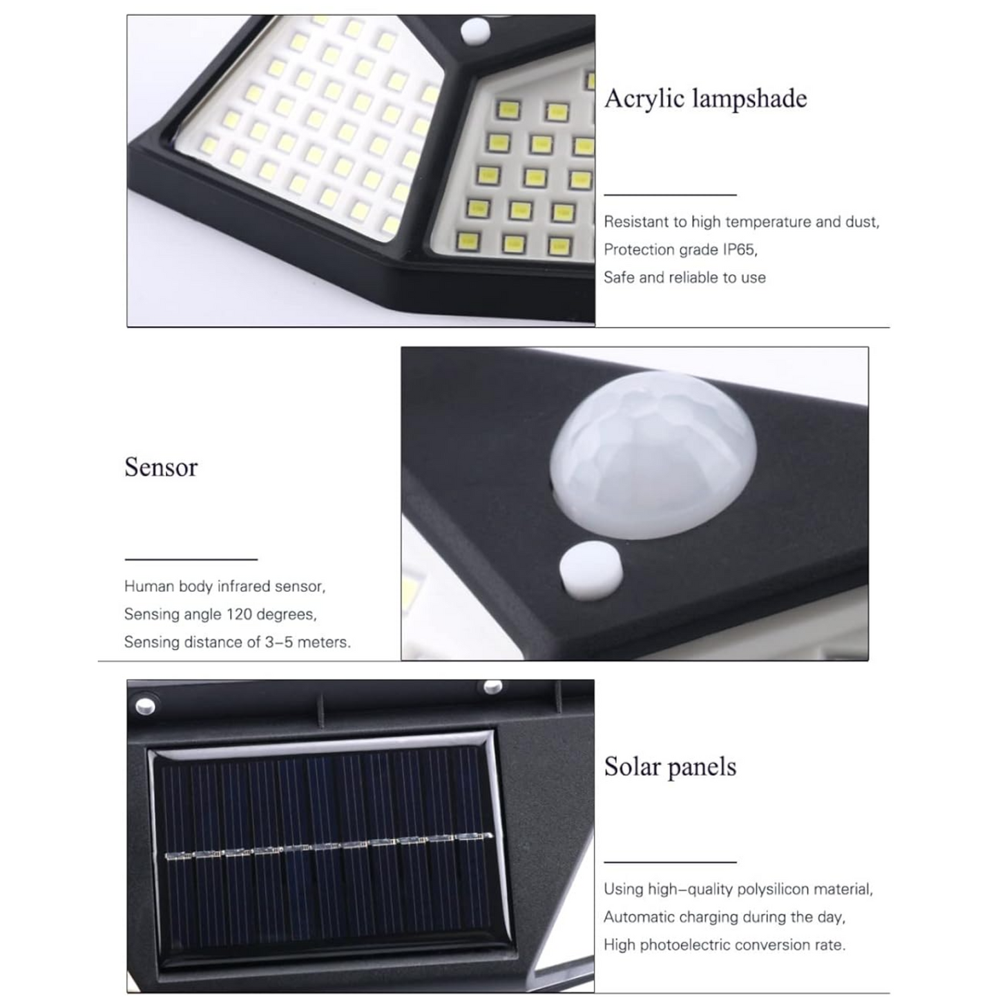 100 LED Solar Motion Sensor Wall Light – Outdoor Waterproof PIR Lamp with 3 Modes, 600LM Brightness
