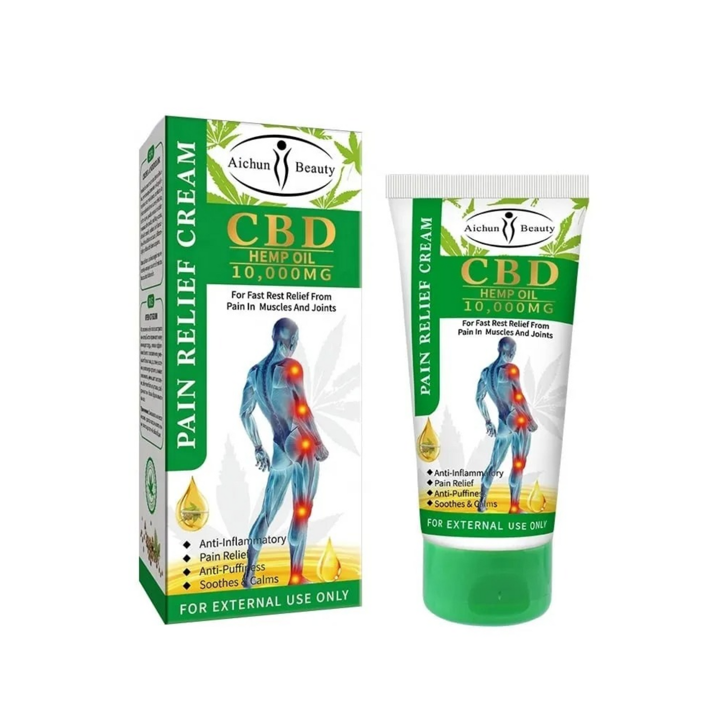 CBD Pain Relief Cream – 10,000mg Hemp Extract | Fast-Acting Relief for Muscle, Joint & Inflammation (100ml)