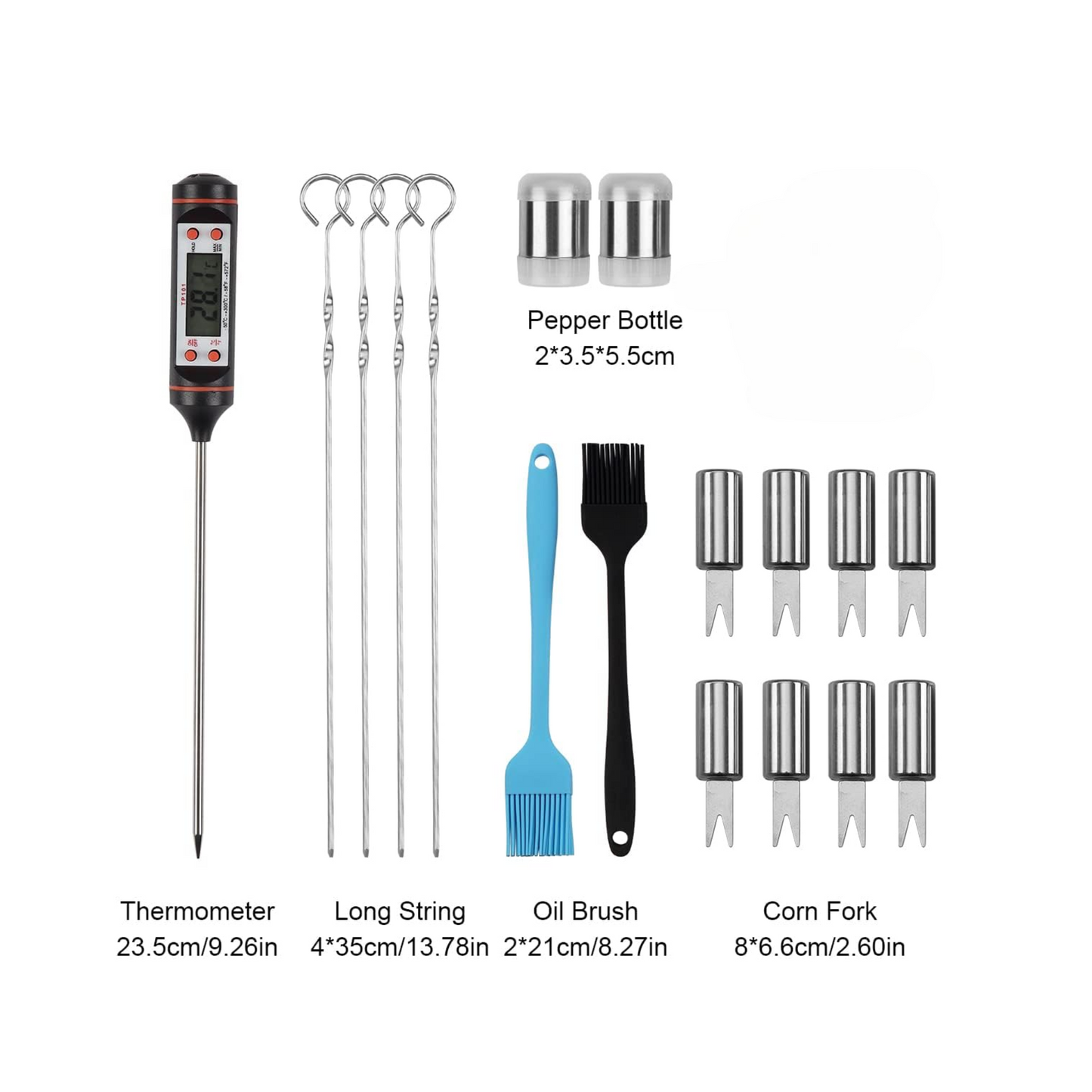 27-Piece Stainless Steel BBQ Grill Tools Set – Heavy-Duty Braai Accessories Kit