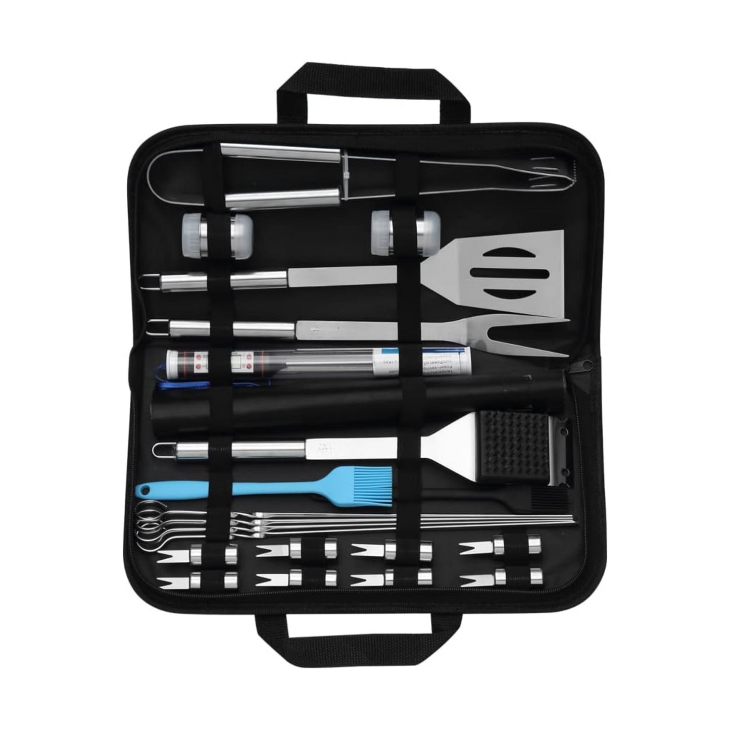 27-Piece Stainless Steel BBQ Grill Tools Set – Heavy-Duty Braai Accessories Kit